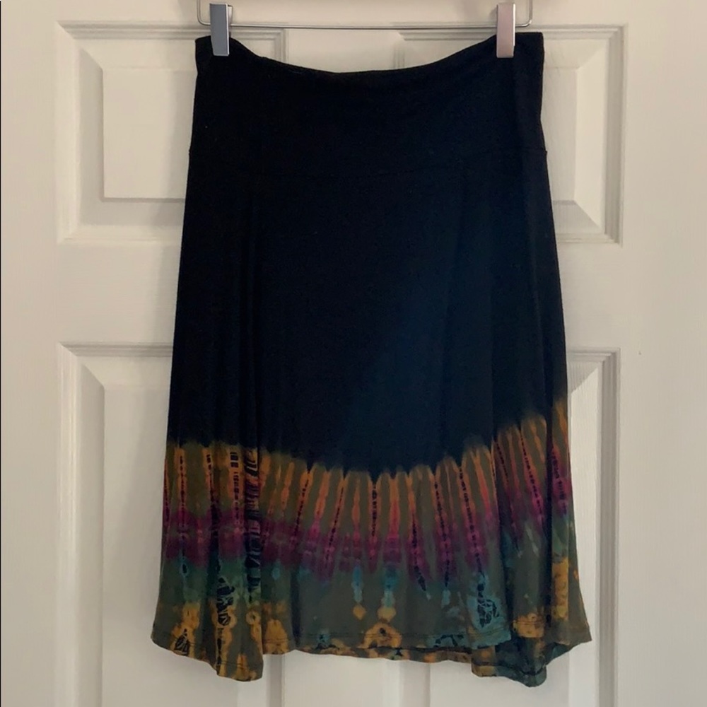 Black jersey tie-dye skirt